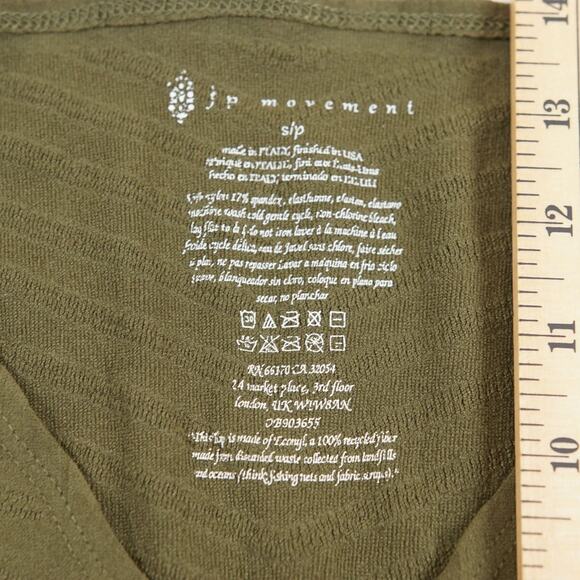 Free People Movement Green Gone Adrift Sheer Long Sleeve Crop Top Sz S - Picture 6 of 6